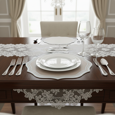 Jogo Americano Cetim Sofistic Bege 38,5cm