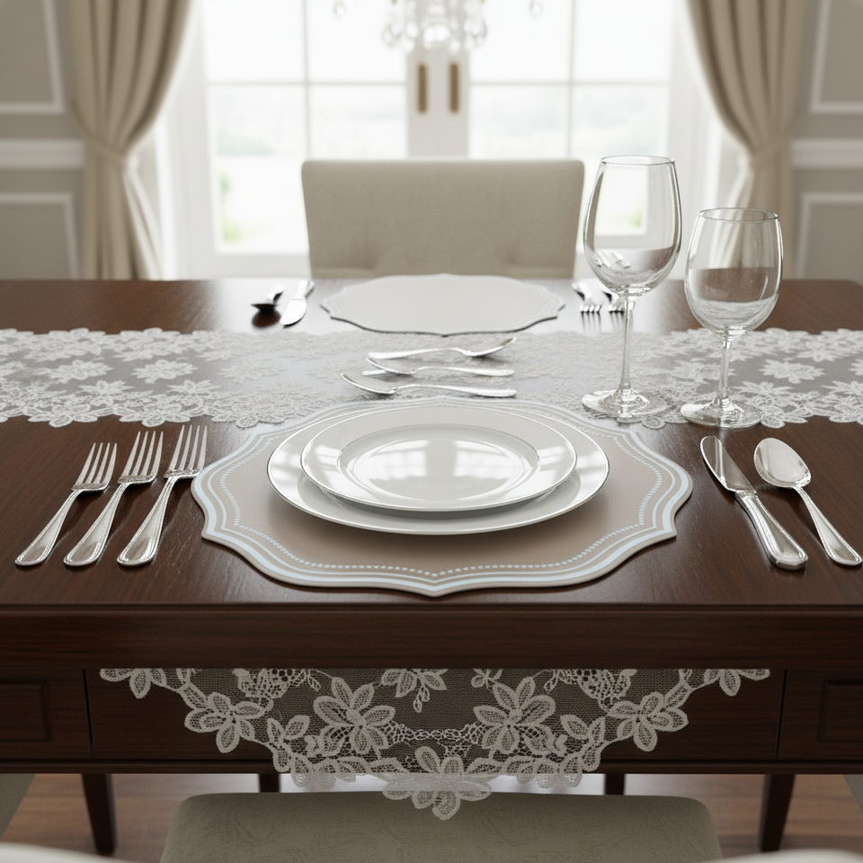 Jogo Americano Cetim Sofistic Bege 38,5cm