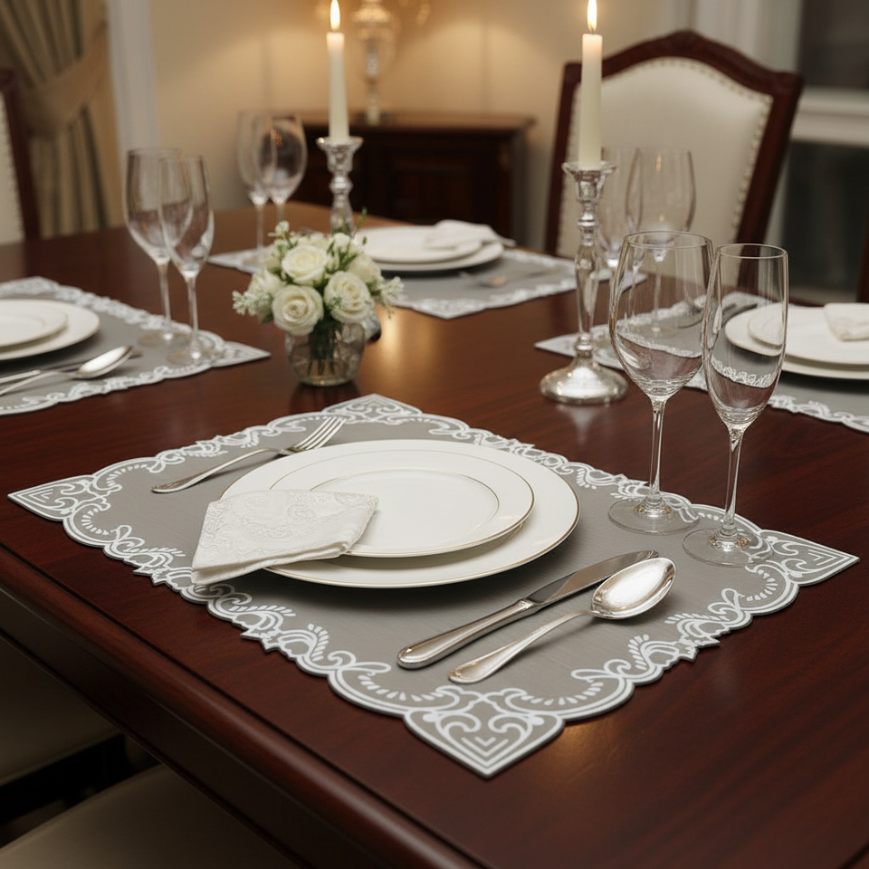 Jogo Americano Retangular Gregas Bege 35x50cm