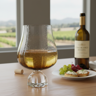 Taça para Vinho Branco Vidro Transparente e Âmbar 600ml