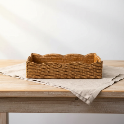 Bandeja em Rattan Bahali 30x20x9cm