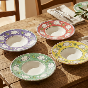 Jogo 4 Pratos para Risoto Cerâmica Pescare 27cm Scalla