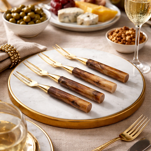 Conjunto 4 Garfos para Aperitivo Garbo Calacatta Gold