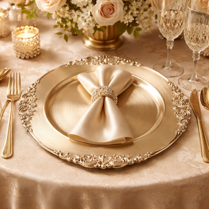 Sousplat Galles Barroco Elegance Champagne 35,5cm