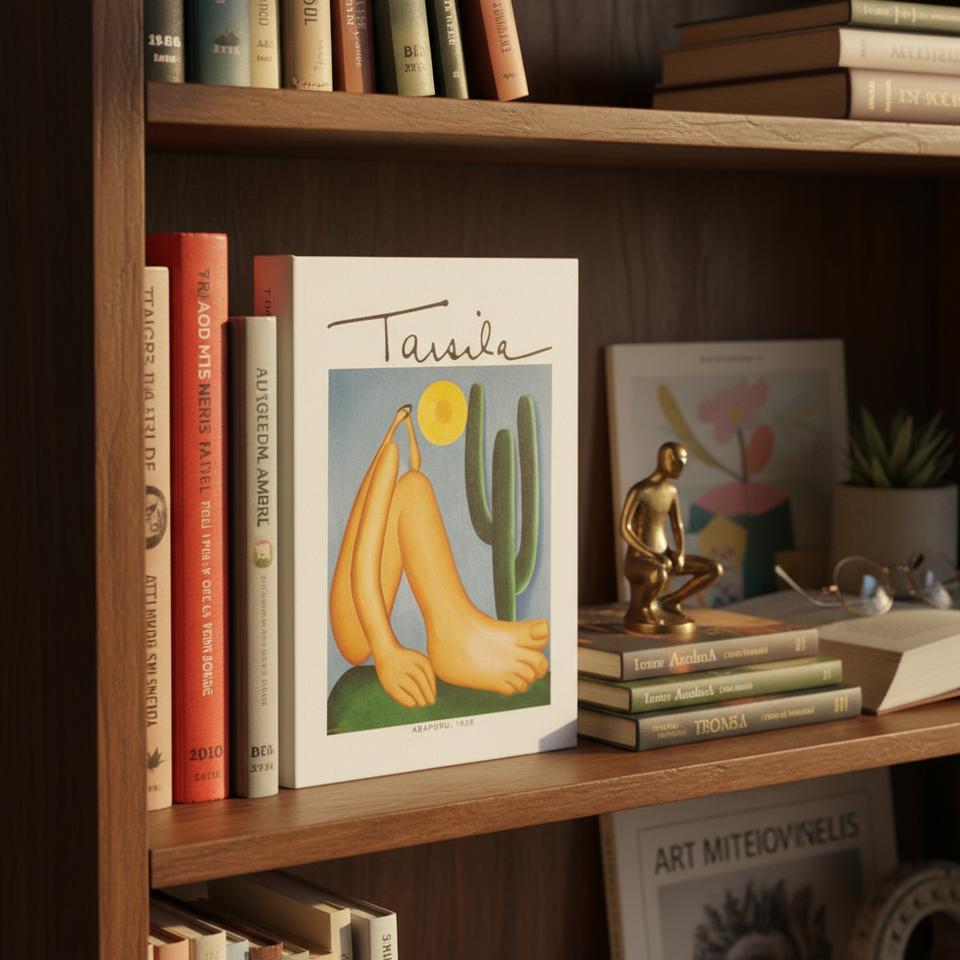Livro Caixa Abaporu  MDF e Canvas Pequeno 28cm Mart