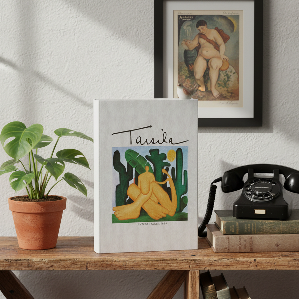 Livro Caixa Antropofagia MDF e Canvas Pequeno 28cm Mart