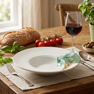 Prato para Risoto Cerâmica Ypê Verde com Filete de Ouro 28cm Scalla