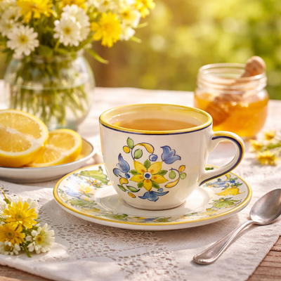 Xícara Chá Cerâmica Luzia Napoli