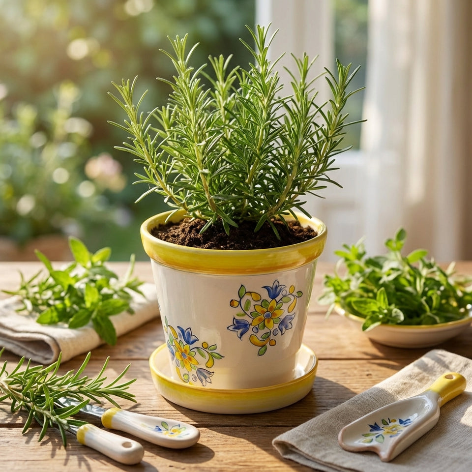 Vaso Grande com Prato Cerâmica Napoli