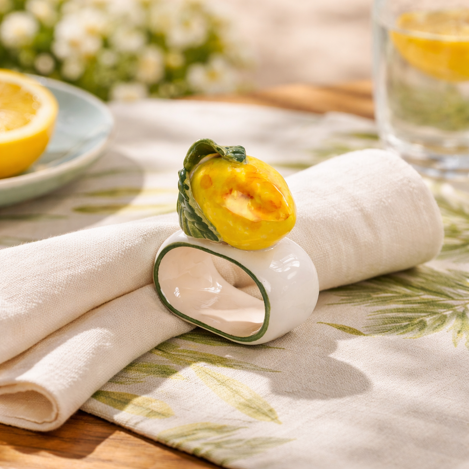 Anel para Guardanapos Cerâmica Limão Amalfi