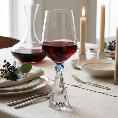 Taça para Vinho Vidro Transparente / Azul Linha Sintonia 550ml