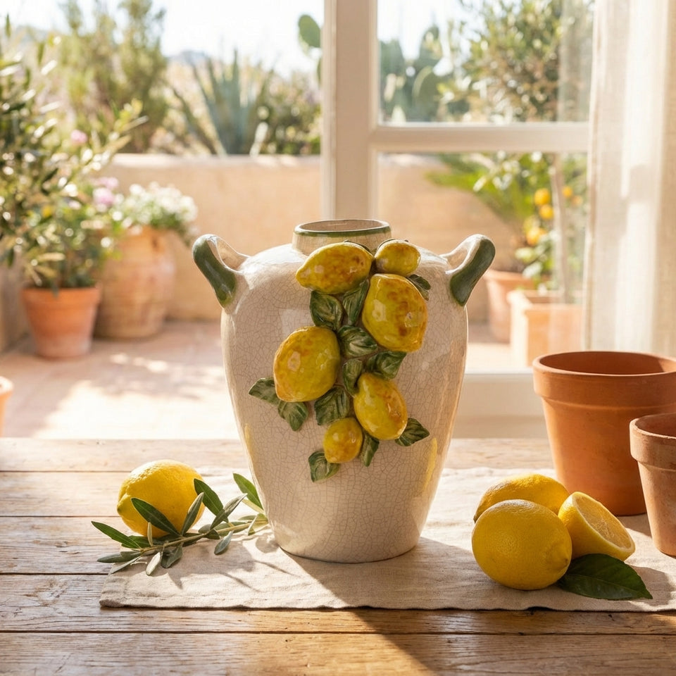 Vaso Maissen Médio Cerâmica Limão Amalfi
