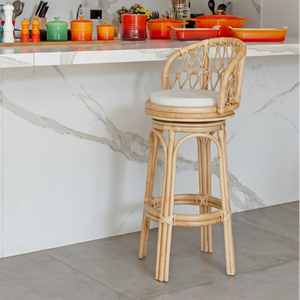 Banqueta Alta Mandola Rattan Bahali 42x44x105cm