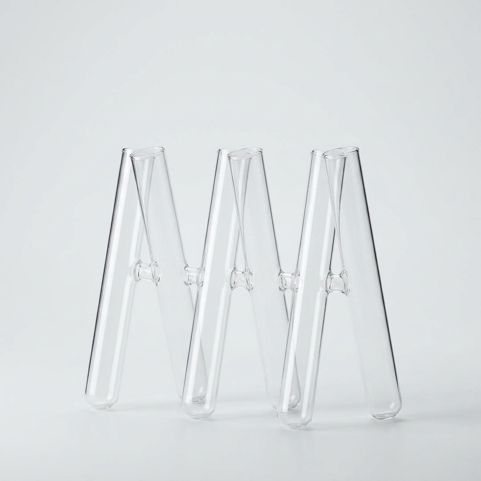 Vaso 6 Tubos em Vidro Transparente Terzetto