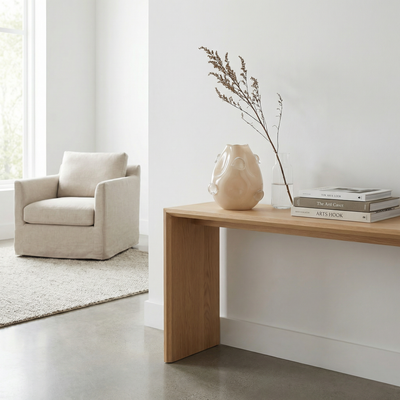 Vaso Vidro Bege 30,5x23,5x25,5cm Mart