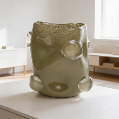 Vaso Vidro Oliva 21x19,5x22,5cm Mart