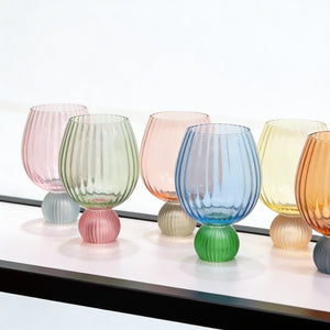 PRÉ-VENDA: Conjunto 6 Taças Vidro base Esfera Colorido Linha Sintonia 450ml