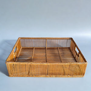 Bandeja Grande Retangular em Bambu Natural Preta Bahali