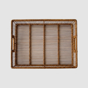 Bandeja Média Retangular em Bambu Natural Bahali