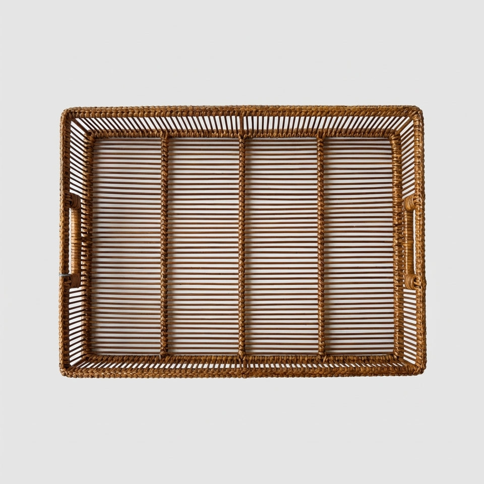 Bandeja Média Retangular em Bambu Natural Bahali