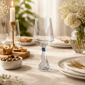 Jogo 6 Taças de Vinho em Vidro com Esfera Azul Pure Linha Sintonia 595ml