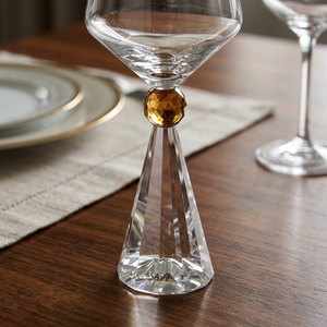 PRÉ-VENDA: Jogo 6 Taças de Vinho em Vidro com Esfera Âmbar Pure Linha Sintonia 595ml