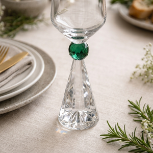 Jogo 6 Taças de Champanhe em Vidro com Esfera Verde Pure Linha Sintonia 305ml