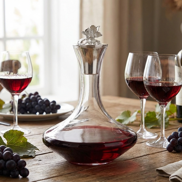 Decanter em Vidro Duas Orquídeas Shefield Plate 750ml