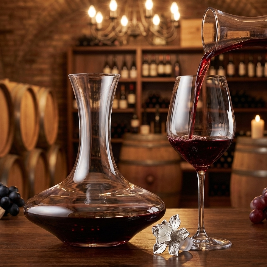 Decanter em Vidro Duas Orquídeas Shefield Plate 750ml