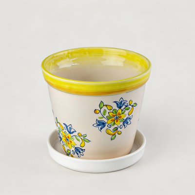 Vaso Grande com Prato Cerâmica Napoli