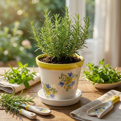 Vaso Grande com Prato Cerâmica Napoli