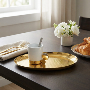 Salvinha Oval Sarezzo Inox com Revestimento em Ouro 24k Riva