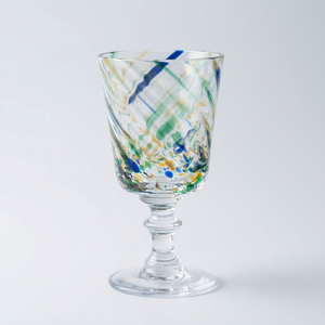Taça Mozart em Puro Cristal para Água / Vinho Murano Colors Torcido Colorida 450ml