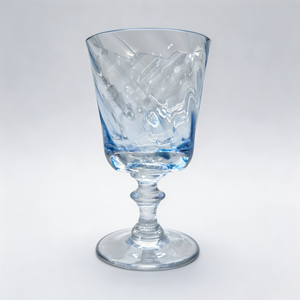 Taça Mozart em Puro Cristal para Água / Vinho Murano Colors Torcido Azul Clara 450ml