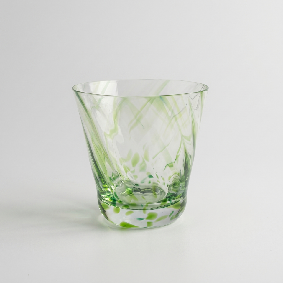 Copo Mozart em Puro Cristal para Whisky / Coquetel Murano Colors Torcido Verde Claro 450ml
