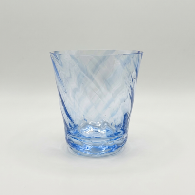 Copo Mozart em Puro Cristal para Whisky / Coquetel Murano Colors Torcido Azul Claro 450ml