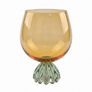 Taça de Vidro Laranja e Verde Marejo 640ml Linha Sintonia