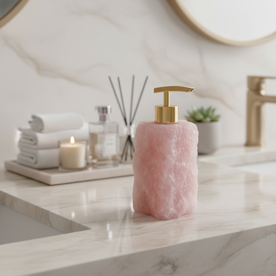 Dispenser para Sabão Quartzo Rosa 45ml