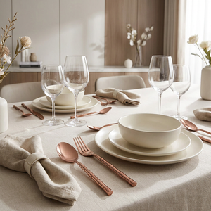 Faqueiro Steel Wood em Aço Inox 24Pçs Cobre Fracalanza