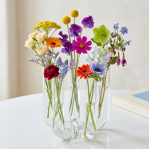 PRÉ-VENDA: Vaso 5 Tubos em Vidro Transparente Floratório