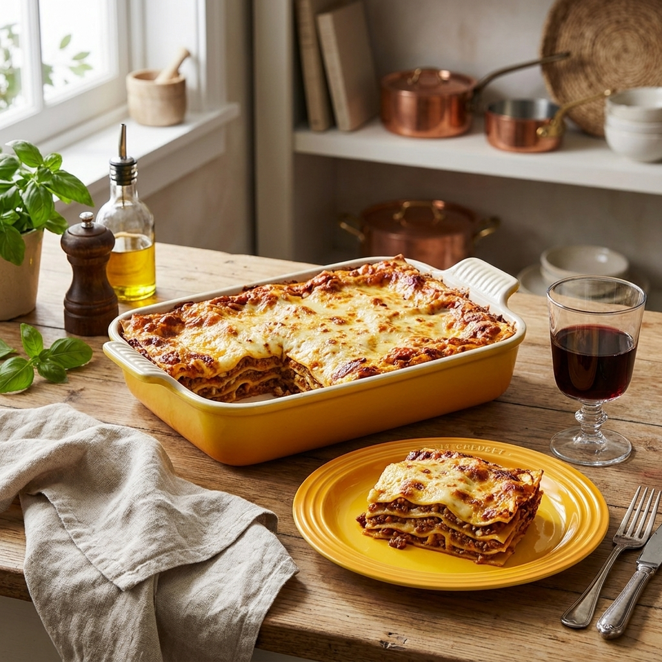 Kit Travessa Retangular Nectar 32cm + 4 Pratos Rasos 22cm Néctar Le Creuset