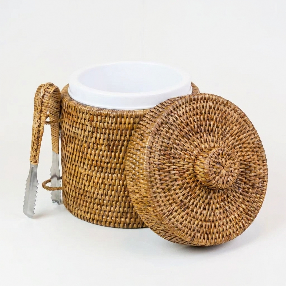 Balde de Gelo em Rattan com Pegador Bahali 20x23cm