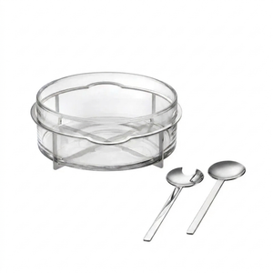 Saladeira Del Garda Inox com Par de Talheres Riva