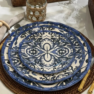Sousplat Cerâmica Dolce Mare Azulejo Português Azul 34,5cm Maison Blanche