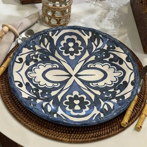Sousplat Cerâmica Dolce Mare Azulejo Português Azul 34,5cm Maison Blanche