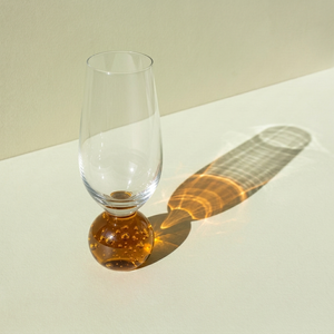 PRÉ-VENDA: Kit 6 Taças Vinho e 6 Taças Champagne Base Esfera Âmbar Sphere