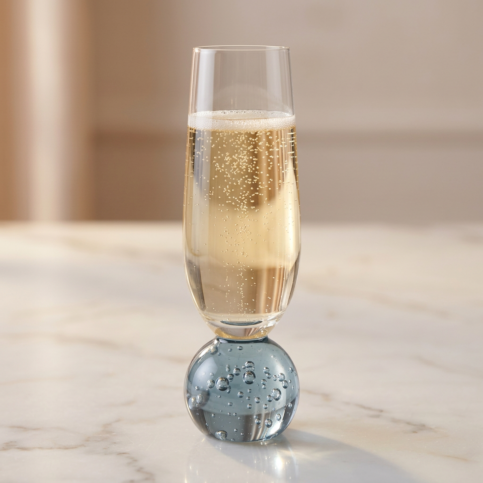 PRÉ-VENDA: Conjunto 6 Taças para Champagne base Esfera Azul Sphere 250ml