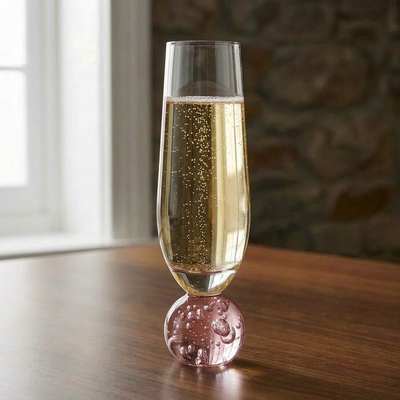 PRÉ-VENDA: Conjunto 6 Taças para Champagne base Esfera Rosa Sphere 250ml