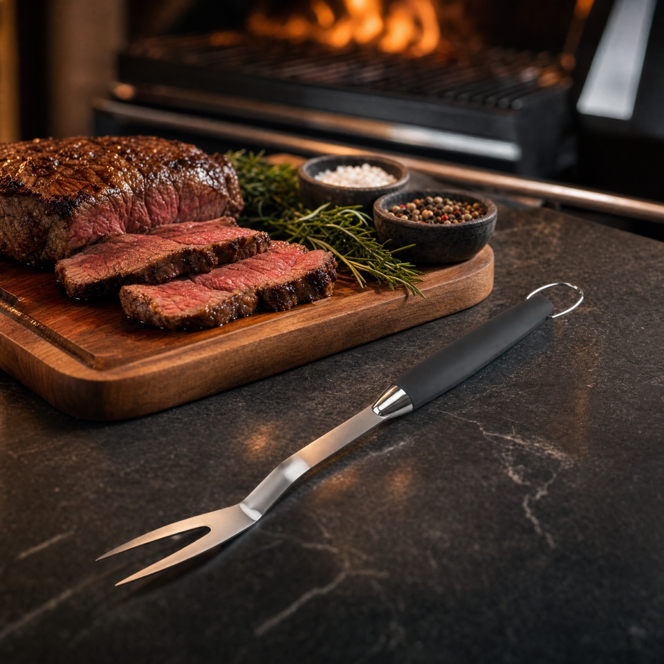 Garfo para Churrasco Beef Club em Aço Inox com Cabo em Plástico Fracalanza