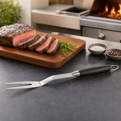 Garfo para Churrasco Beef Club em Aço Inox com Cabo em Plástico Fracalanza